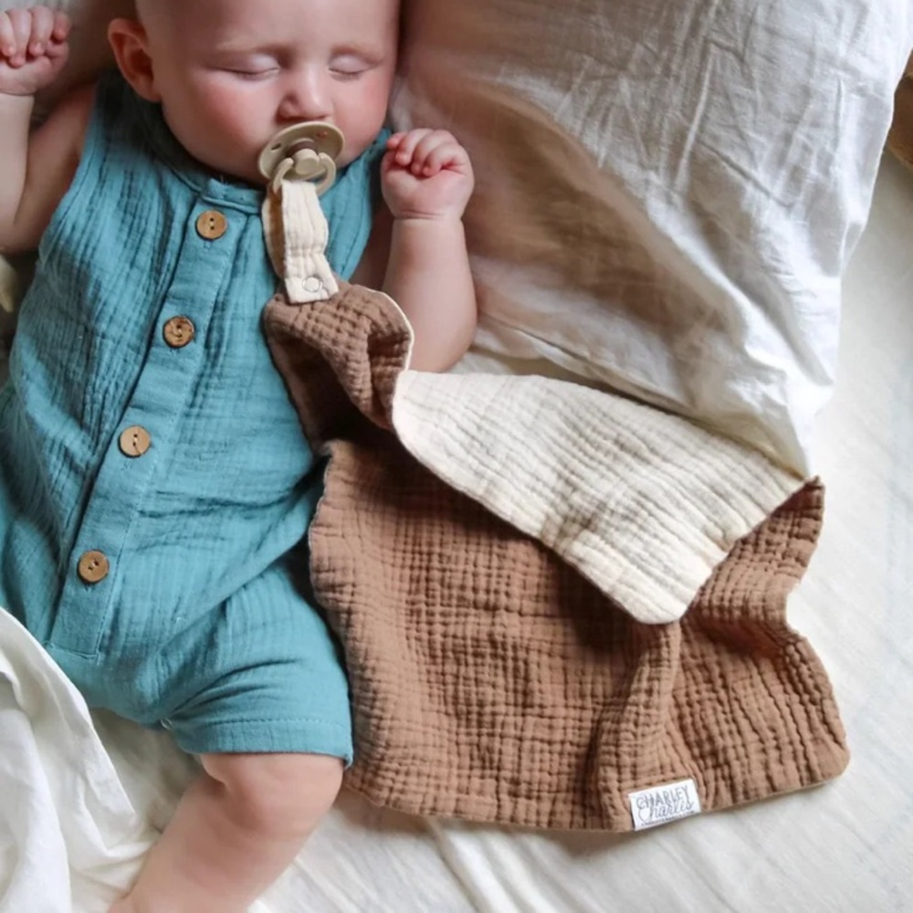 7 Charley Charles Gauze Pacifier Holder Blanket - 12 X 12